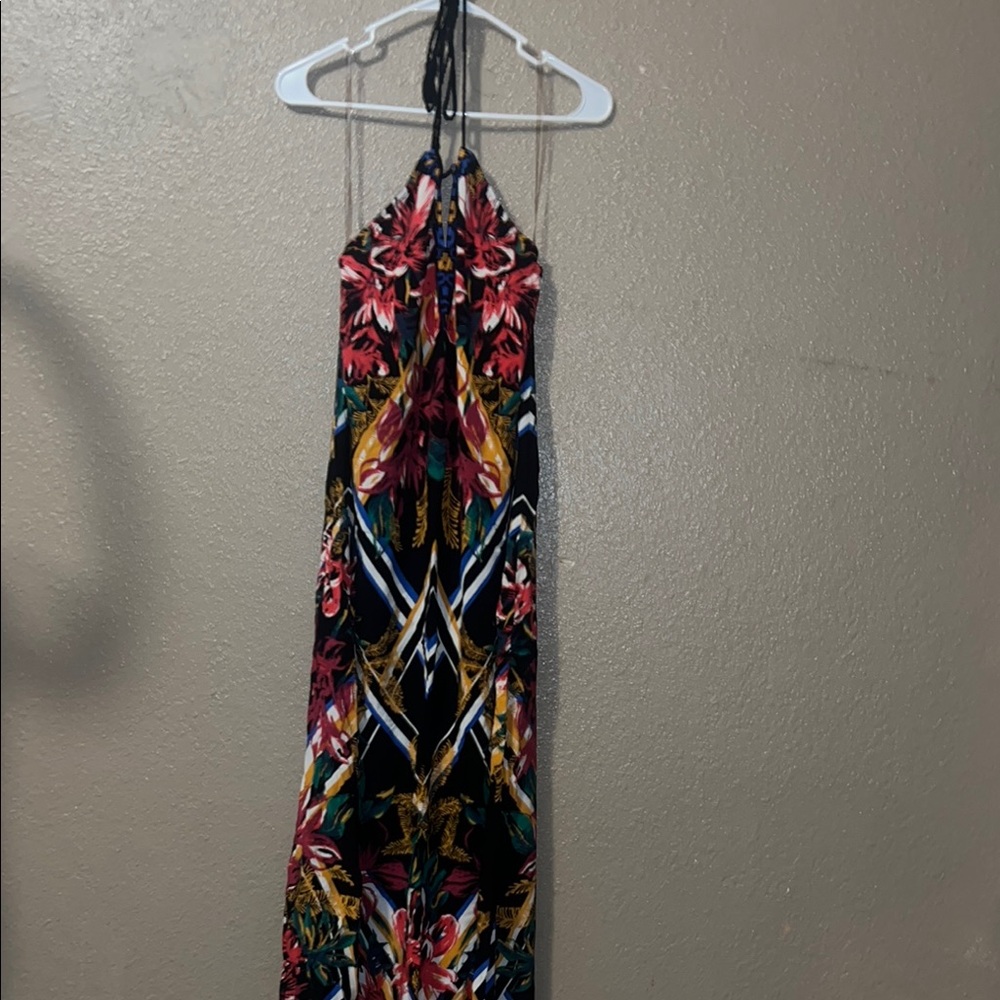 Flying Tomato Black and Pink Halter Sundress Maxi